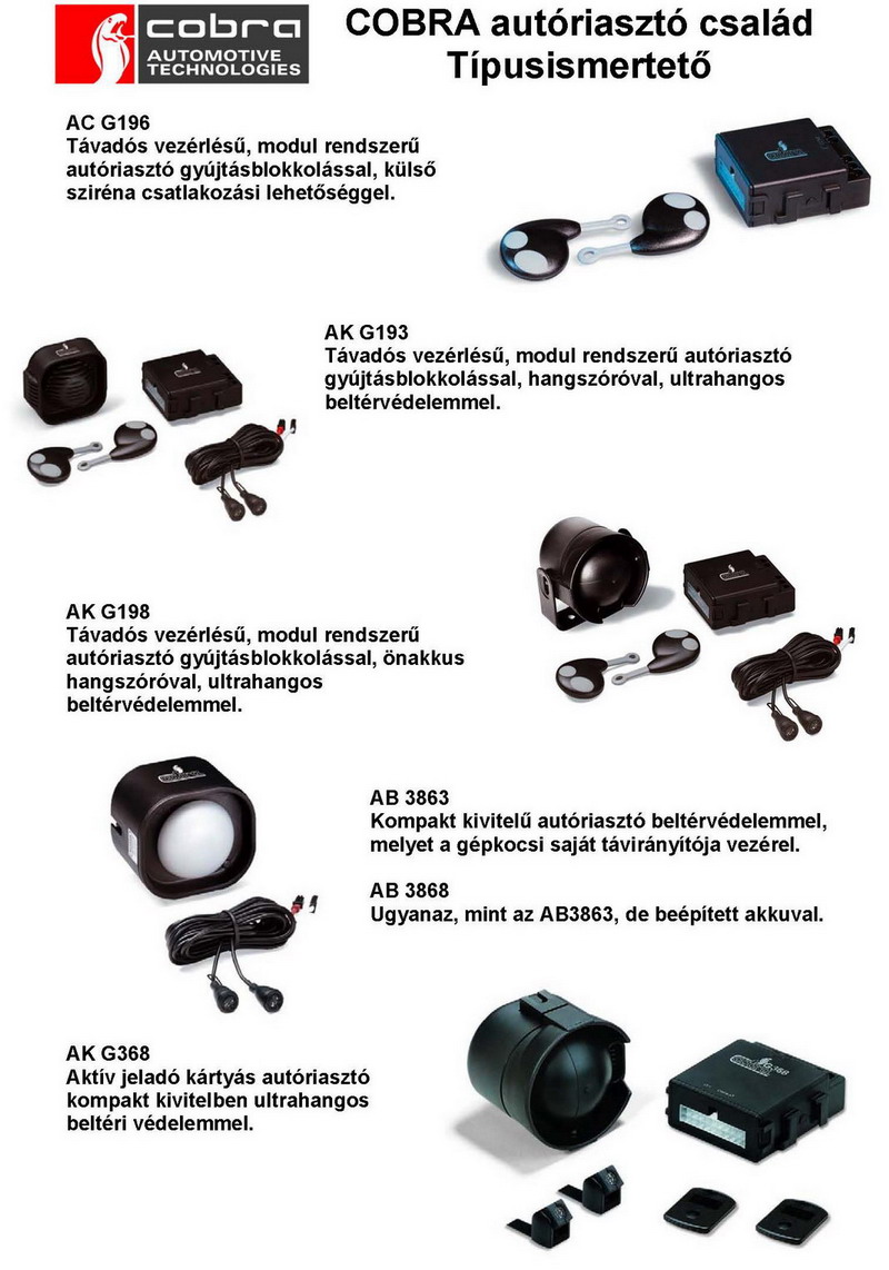 cobra aut�riaszt� katal�gus 1. oldal